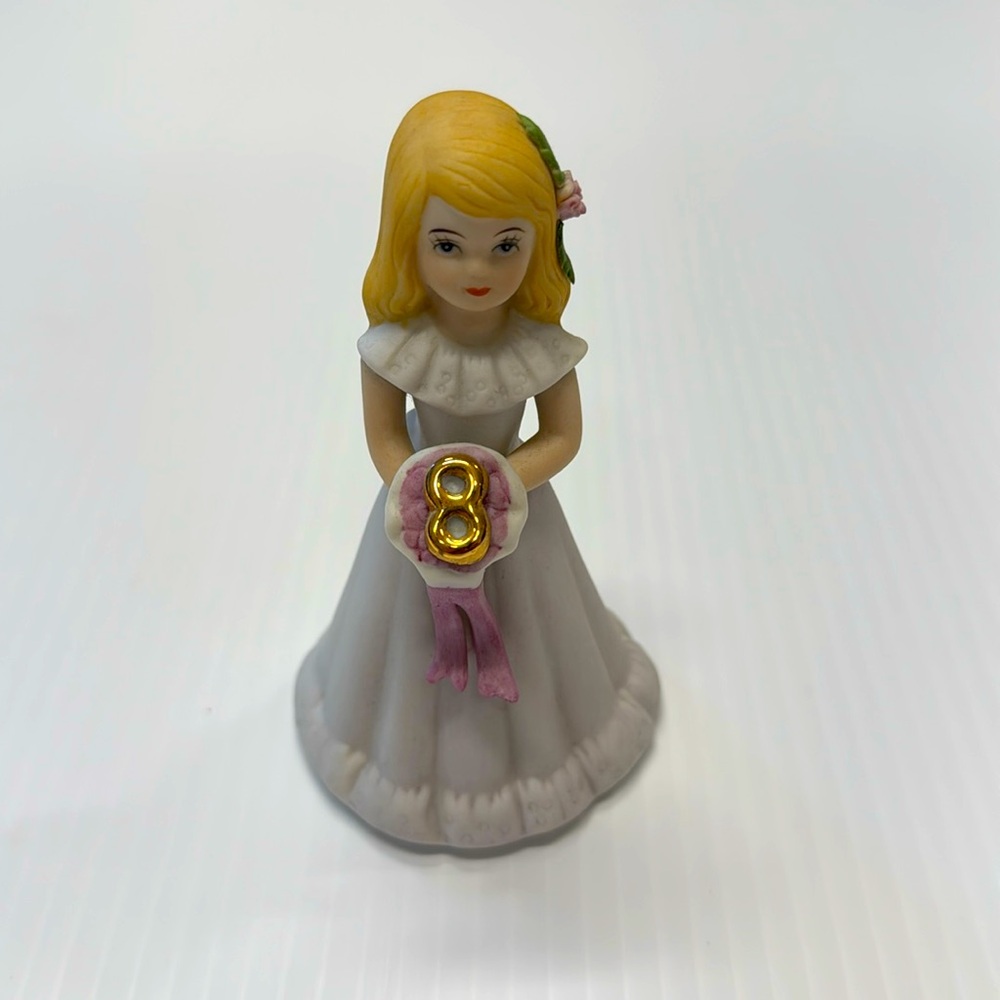 Enesco Growing Up Girls Blonde Age 8 Birthday Girl Figurine